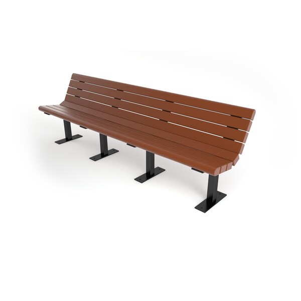 Brown 8' Jameson Bench Surface Mount w/ Black Frame